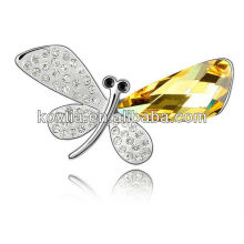 2016 broche de cristal da asa da borboleta broches artificiais da jóia feita sob encomenda do ródio da jóia